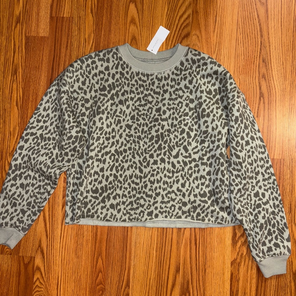 American Eagle Leopard Print Sweatshirt